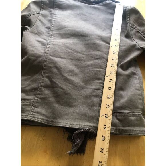 Free People Coated Denim & Knit Sweater Draped Front Moto Jacket 8 - Picture 10 of 15